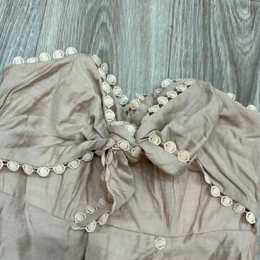 Saints & Secrets beige romper size Medium  NWT bohemian - Picture 2 of 8
